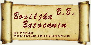 Bosiljka Batoćanin vizit kartica